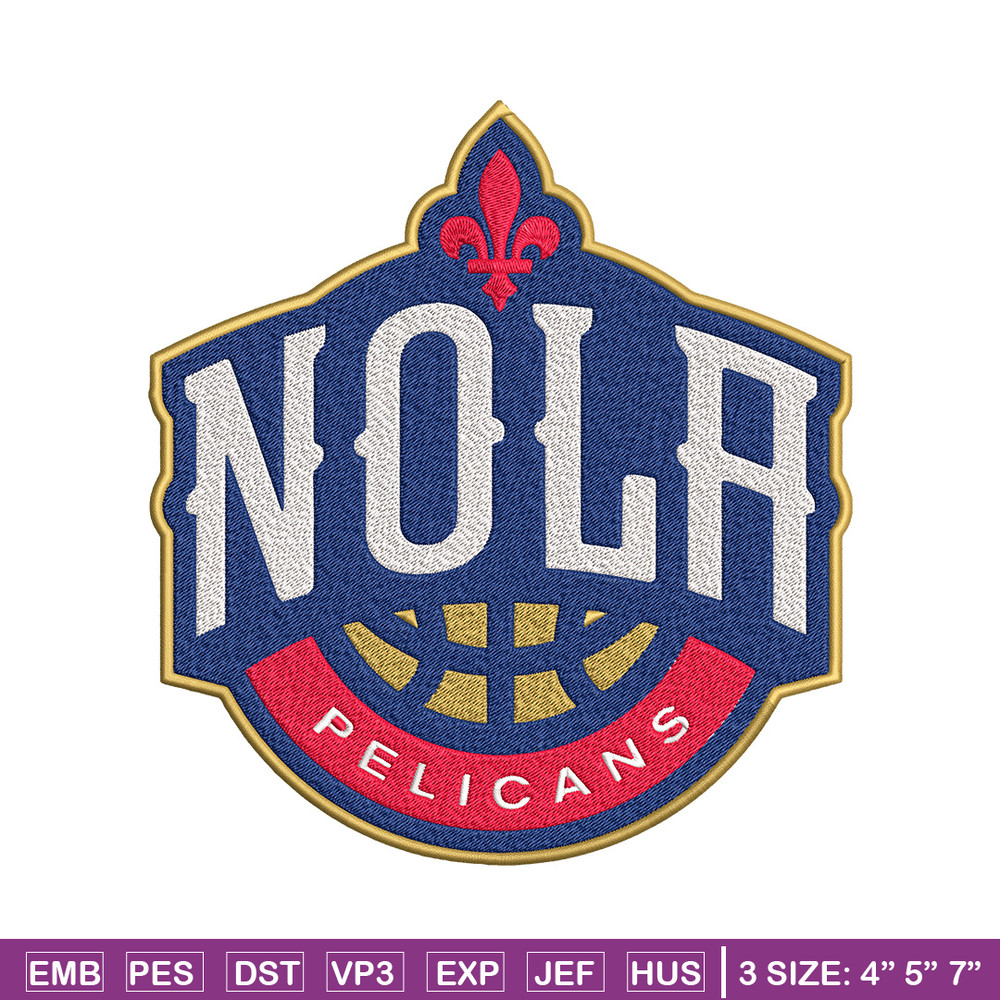 Orleans Pelicans logo embroidery design, NBA embroidery, Sport embroidery,Embroidery design,Logo sport embroidery..jpg