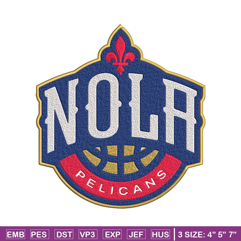 Orleans Pelicans logo embroidery design, NBA embroidery, Sport embroidery,Embroidery design,Logo sport embroidery..jpg