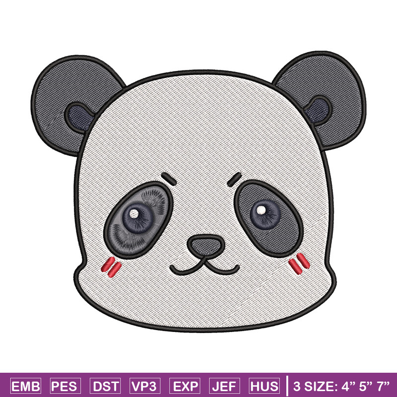 Panda face Embroidery Design, Jujutsu Embroidery, Embroidery File, Anime Embroidery, Anime shirt, Digital download.jpg