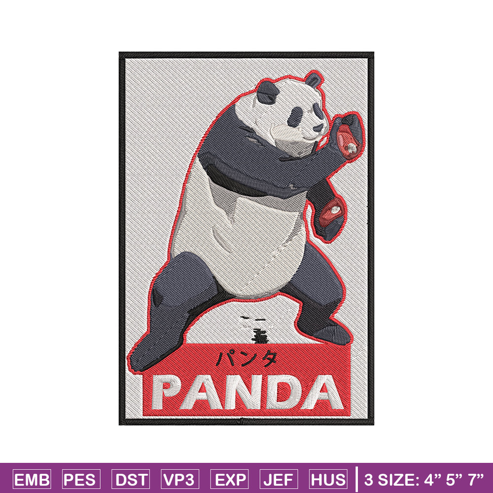 Panda jjk Embroidery Design, Jujutsu Embroidery, Embroidery File, Anime Embroidery, Anime shirt, Digital download.jpg