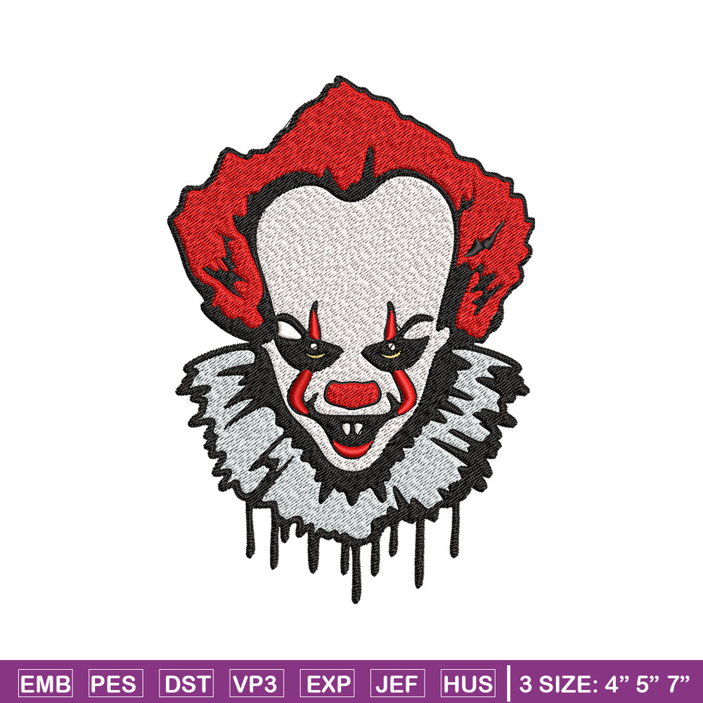 Pennywise Embroidery design, Pennywise Halloween Embroidery, Embroidery File, halloween design, Digital download..jpg
