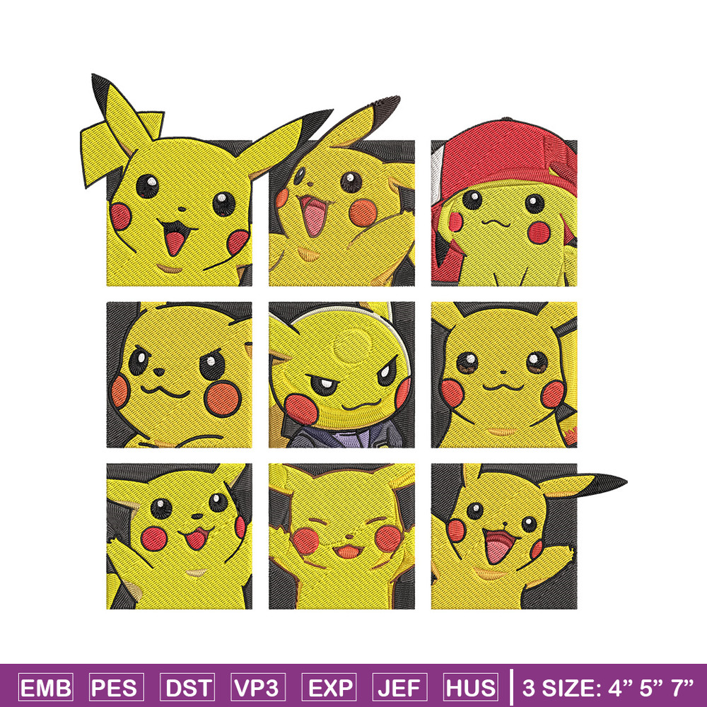 Pikachu mode Embroidery Design, Pokemon Embroidery, Embroidery File, Anime Embroidery, Anime shirt, Digital download..jpg