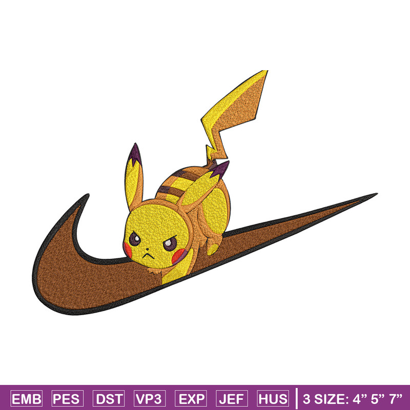 Pikachu x nike Embroidery Design, Pokemon Embroidery, Embroidery File, Nike Embroidery, Anime shirt, Digital download.jpg