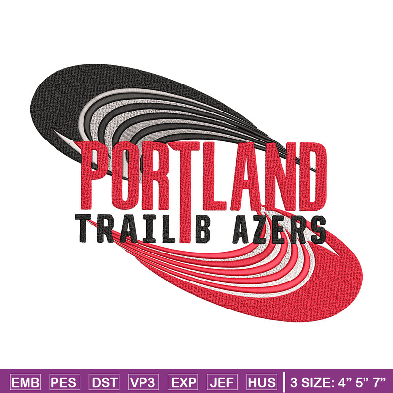 Portland Trail Blazers no 1 embroidery design,NBA embroidery, Sport embroidery,Embroidery design,Logo sport embroidery..jpg