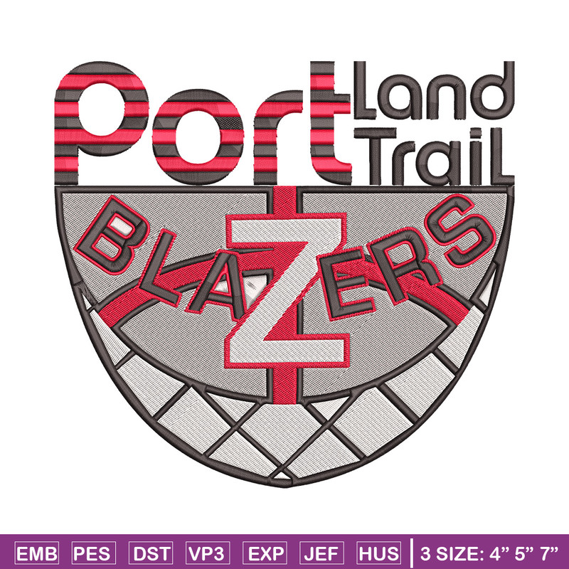 Portland Trail Blazers no 1 embroidery design,NBA embroidery,Sport embroidery,Embroidery design,Logo sport embroidery.jpg