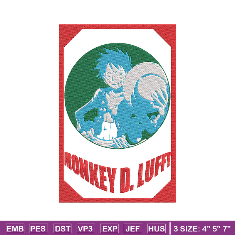 Poster luffy Embroidery Design, One piece Embroidery, Embroidery File, Anime Embroidery, Anime shirt, Digital download.jpg
