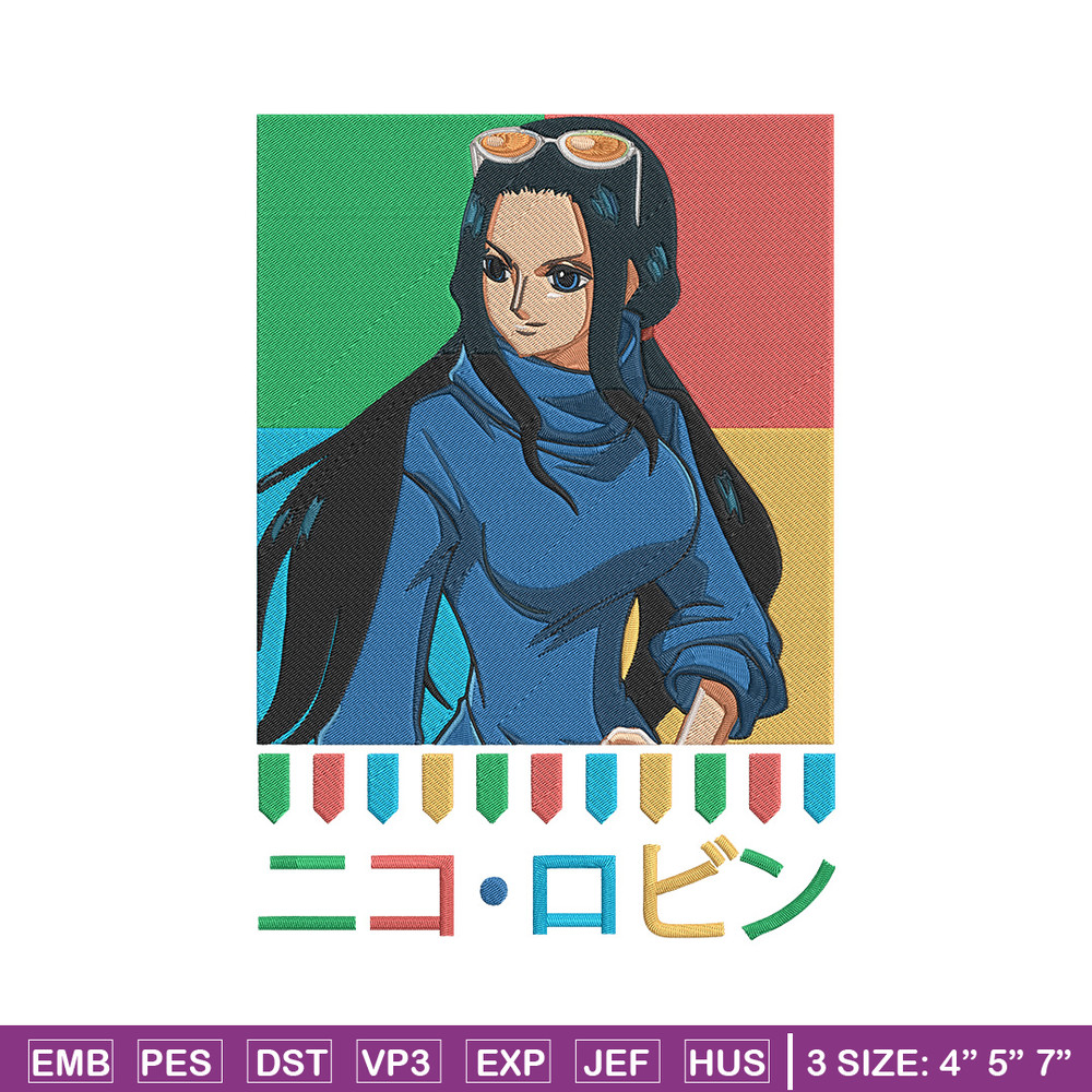 Poster Robin Embroidery Design, One piece Embroidery, Embroidery File, Anime Embroidery, Anime shirt, Digital download.jpg