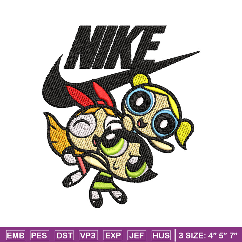 Powerpuff Girls Nike Embroidery design, Powerpuff Girls Embroidery, Nike design, Embroidery file, Instant download..jpg