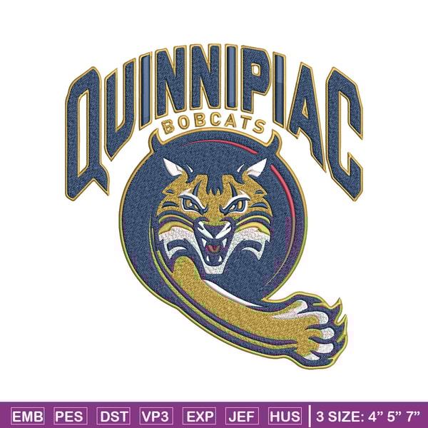 Quinnipiac University Logo embroidery design, NCAA embroidery, Sport embroidery, logo sport embroidery,Embroidery design.jpg