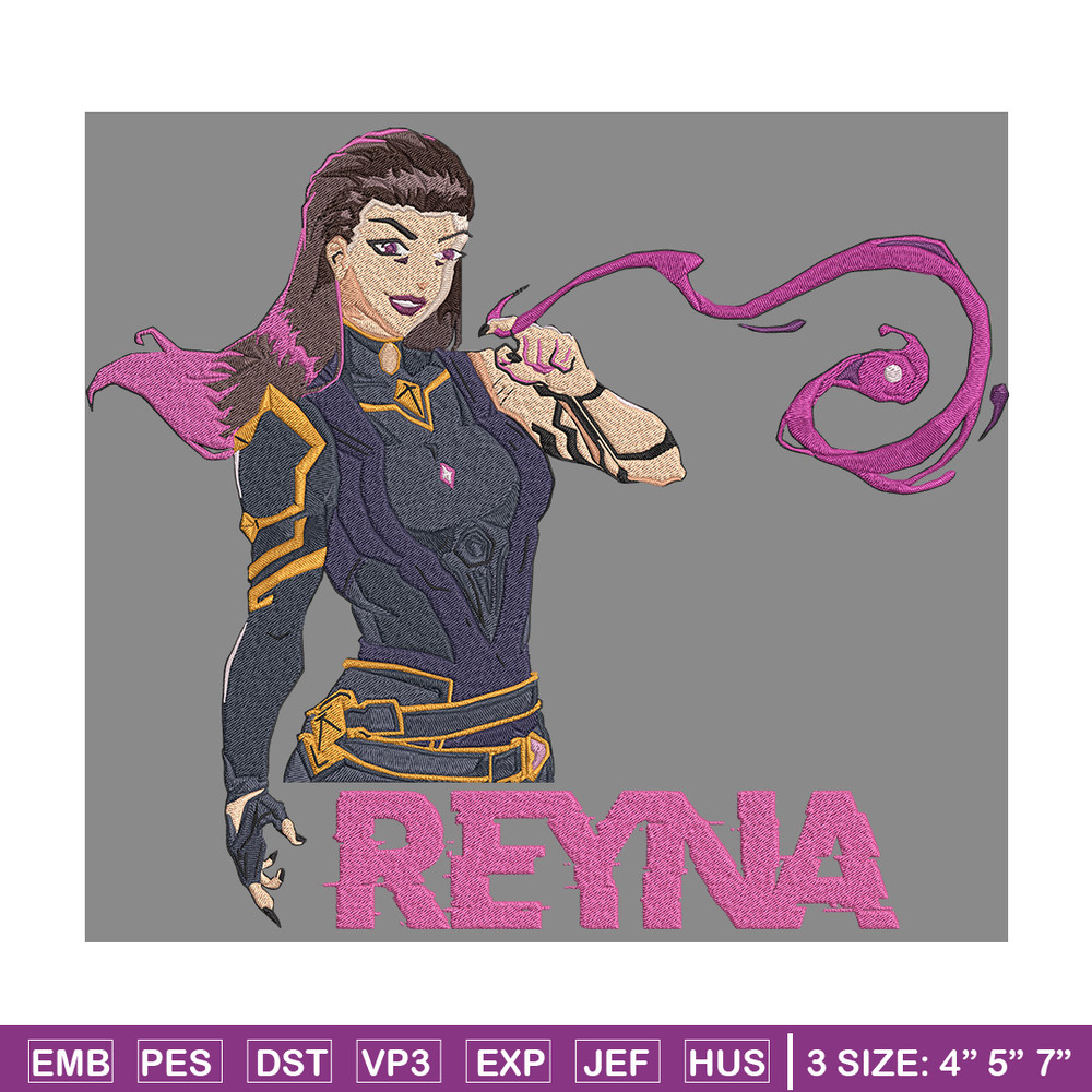 Reyna poster Embroidery Design, Valorant Embroidery, Embroidery File, Anime Embroidery, Anime shirt, Digital download.jpg