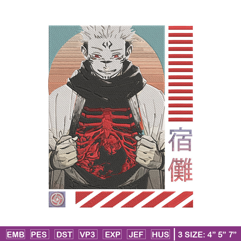 Ryomen Sukuna Embroidery Design, Jujutsu Embroidery, Embroidery File, Anime Embroidery,Anime shirt, Digital download.jpg