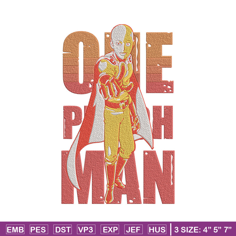 Saitama poster Embroidery Design, One punch man Embroidery, Embroidery File, Anime Embroidery,Anime shirt..jpg