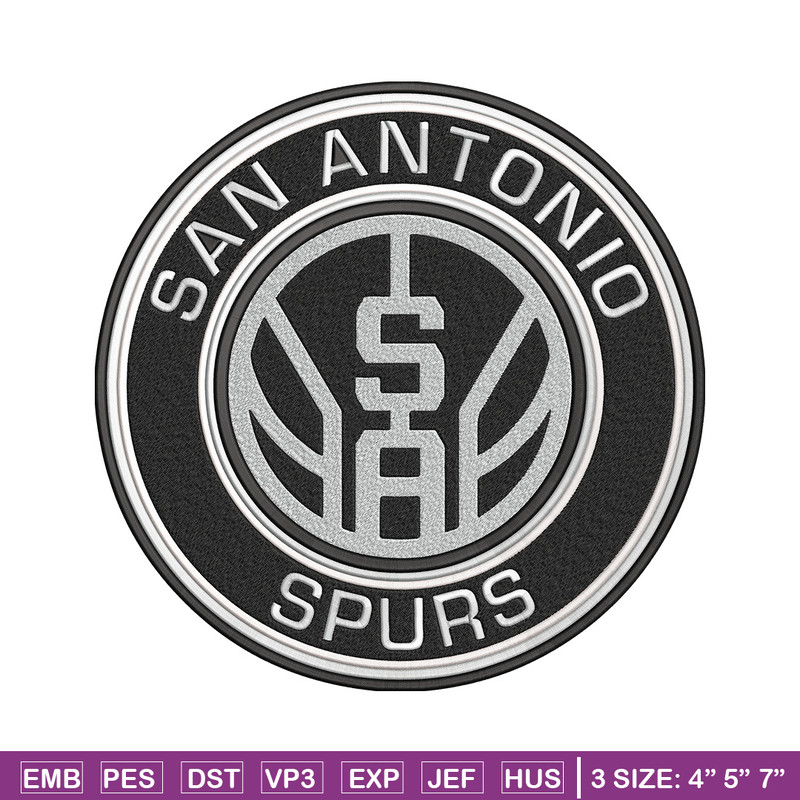 San Antonio Spurs logo embroidery design, NBA embroidery,Embroidery design, Logo sport embroidery, Sport embroidery..jpg
