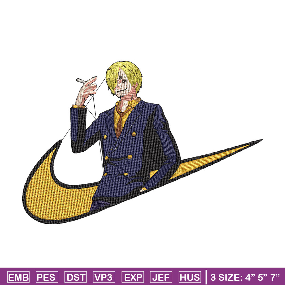 Sanji x nike Embroidery Design, One piece Embroidery, Embroidery File, Nike Embroidery, Anime shirt, Digital download.jpg