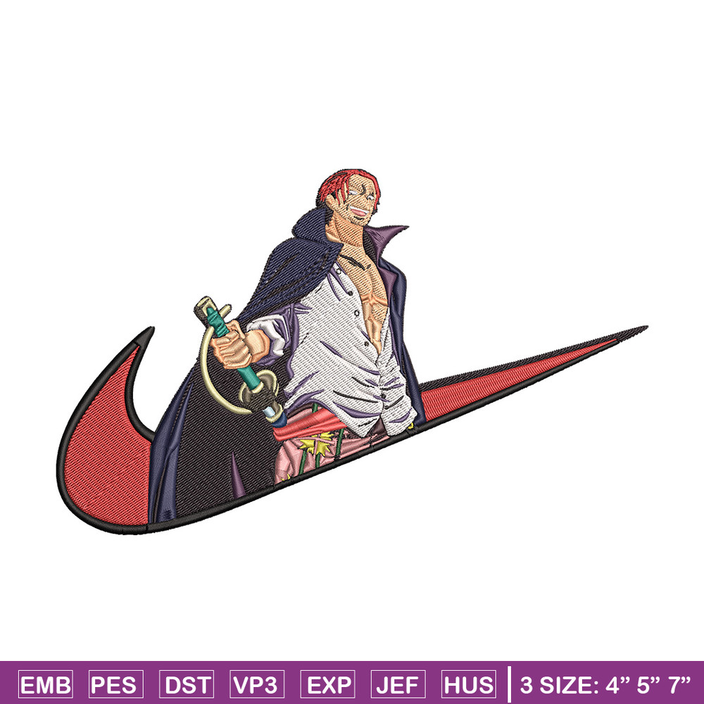 Shanks x nike Embroidery Design, One piece Embroidery, Embroidery File, Nike Embroidery, Anime shirt, Digital download.jpg