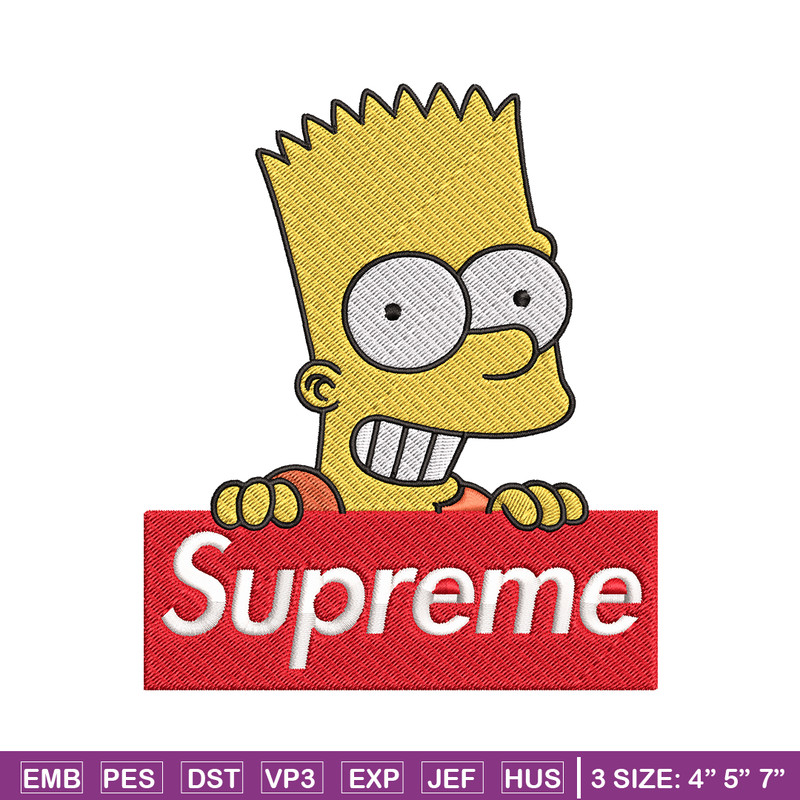 Simpson Supreme Embroidery design, Simpson Embroidery, cartoon design, Embroidery File, logo shirt, Instant download..jpg