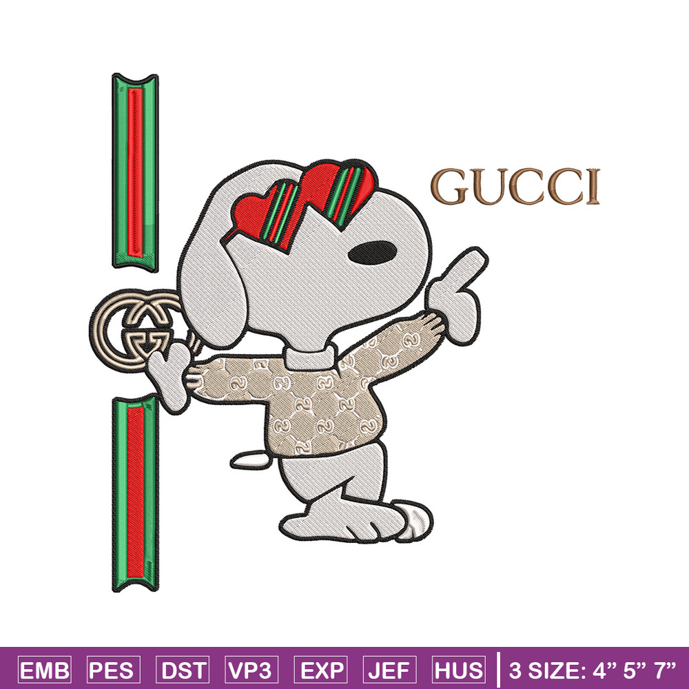 Snoopy x gucci Embroidery Design, Peanuts Embroidery, Embroidery File, Gucci Embroidery, Anime shirt, Digital download.jpg