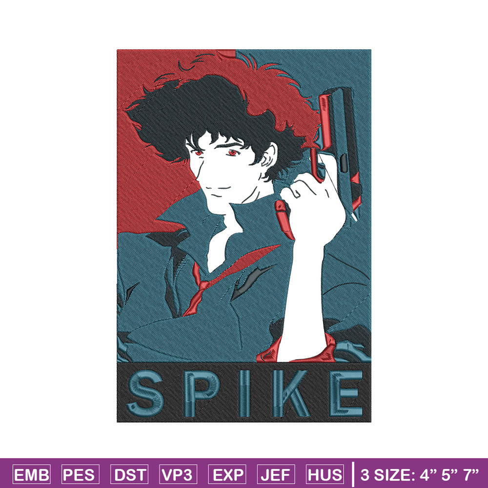 Spike poster Embroidery Design, Cowboy bebop Embroidery, Embroidery File, Anime Embroidery,Anime shirt,Digital download.jpg