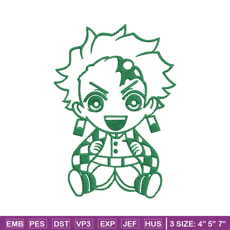 Tanjiro chibi Embroidery Design, Demon slayer Embroidery, Embroidery File, Anime Embroidery, Digital download.jpg