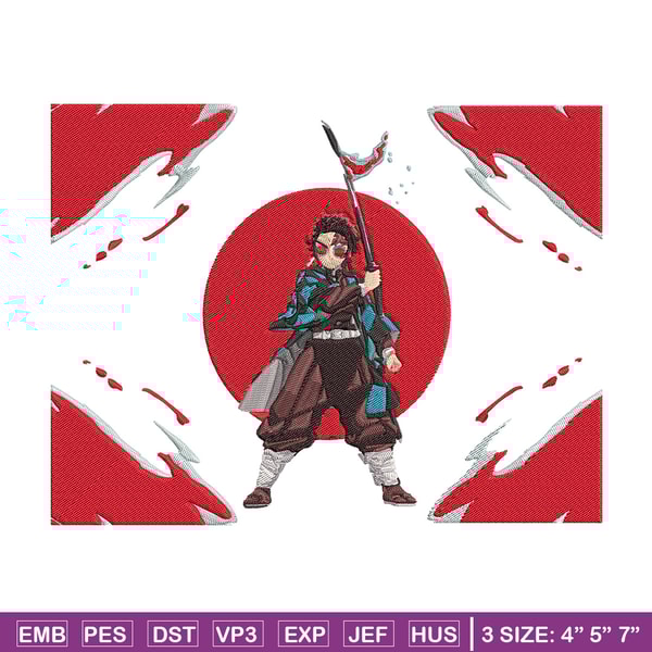 Tanjiro Embroidery Design, Demon slayer Embroidery, Embroidery File, Anime Embroidery, Anime shirt, Digital download.jpg