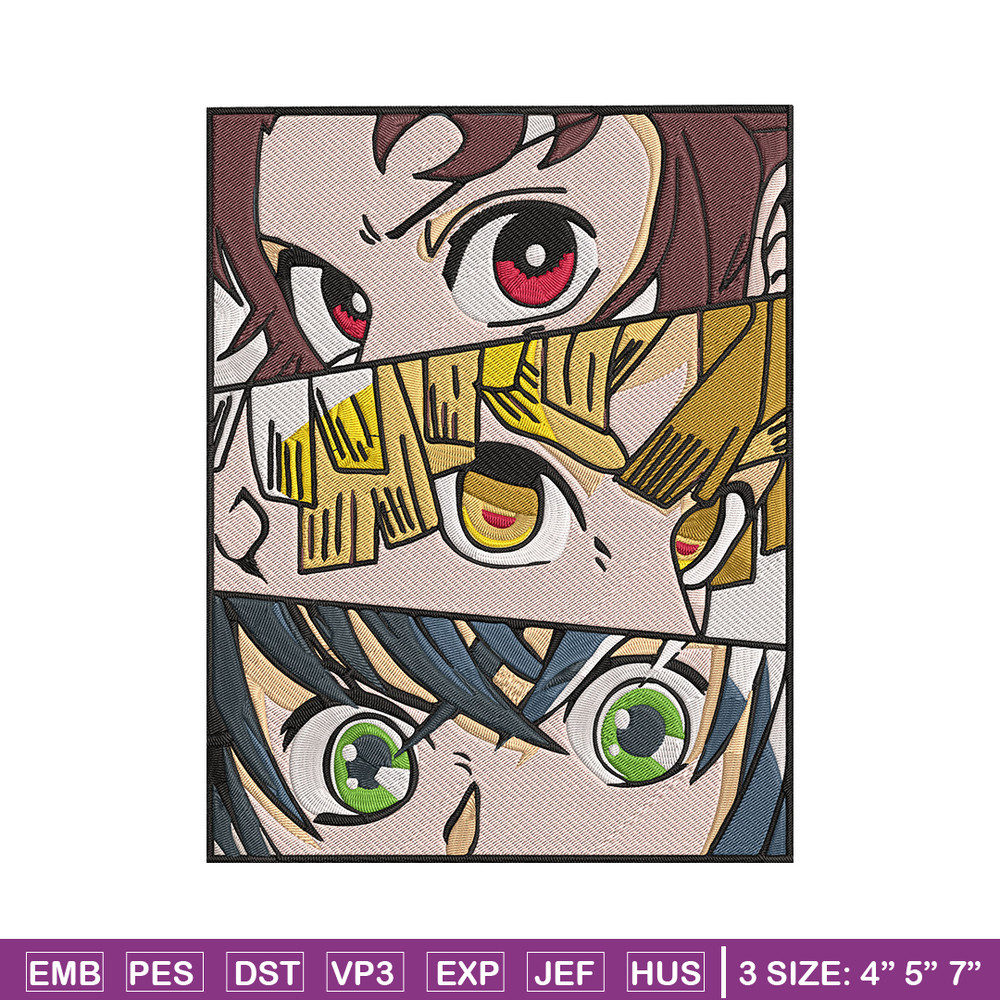 Tanjiro friends poster Embroidery Design, Demon slayer Embroidery, Embroidery File, Anime Embroidery, Digital download.jpg