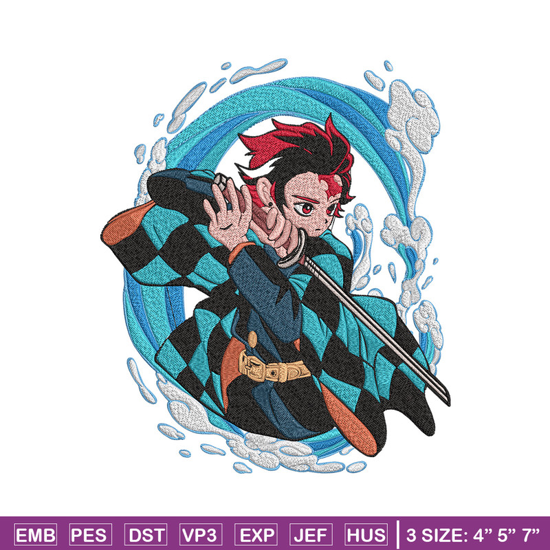Tanjiro poster Embroidery Design,Demon slayer Embroidery, Embroidery File,Anime Embroidery,Anime shirt,Digital download.jpg