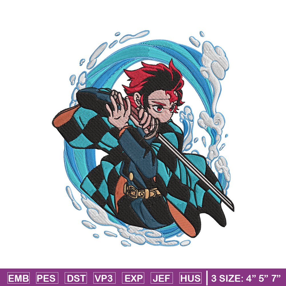 Tanjiro poster Embroidery Design,Demon slayer Embroidery,Embroidery File,Anime Embroidery,Anime shirt, Digital download..jpg