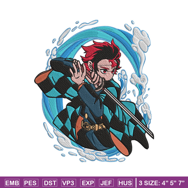 Tanjiro poster Embroidery Design,Demon slayer Embroidery,Embroidery File,Anime Embroidery,Anime shirt, Digital download..jpg
