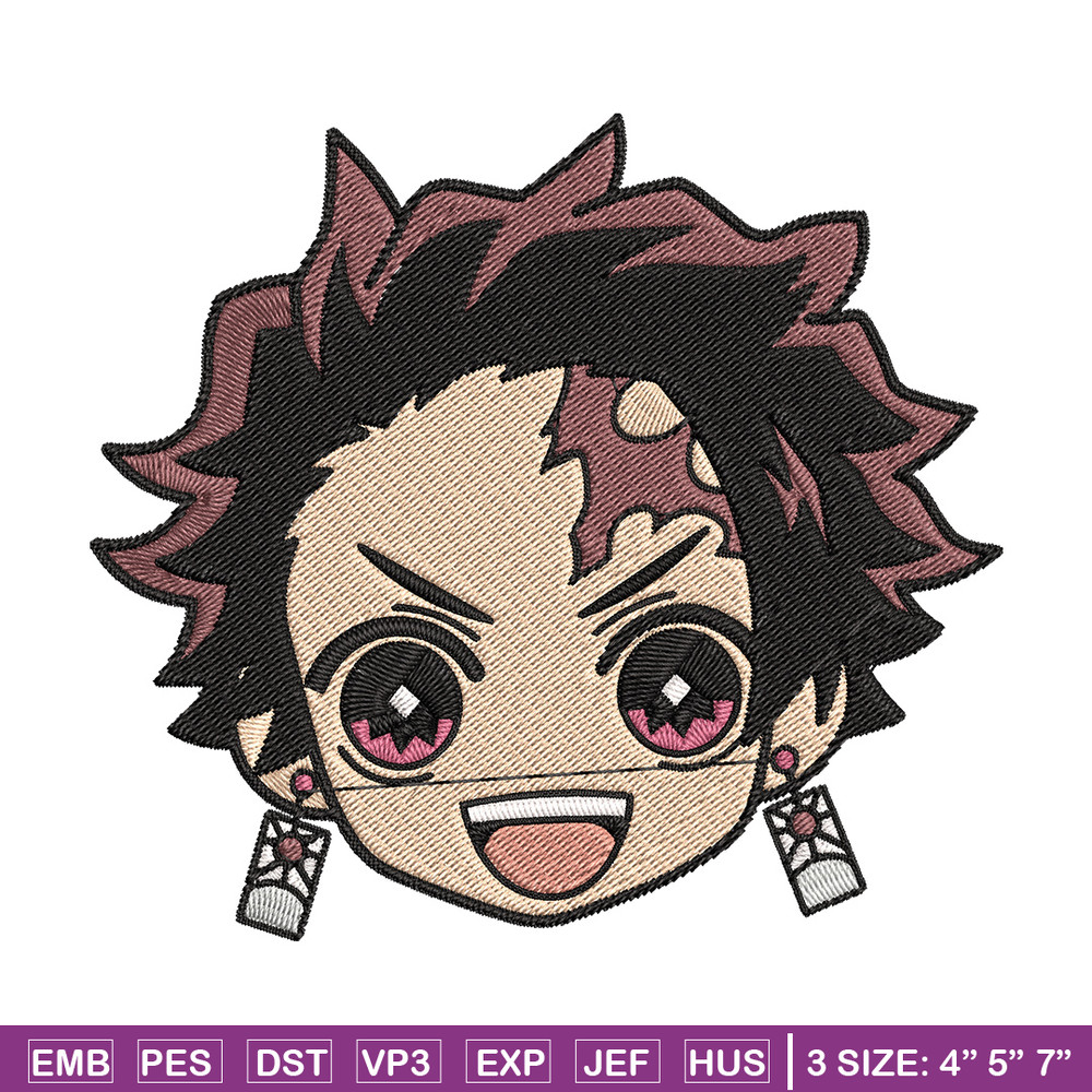 Tanjiro sticker Embroidery Design, Demon slayer Embroidery, Embroidery File, Anime Embroidery, Digital download.jpg