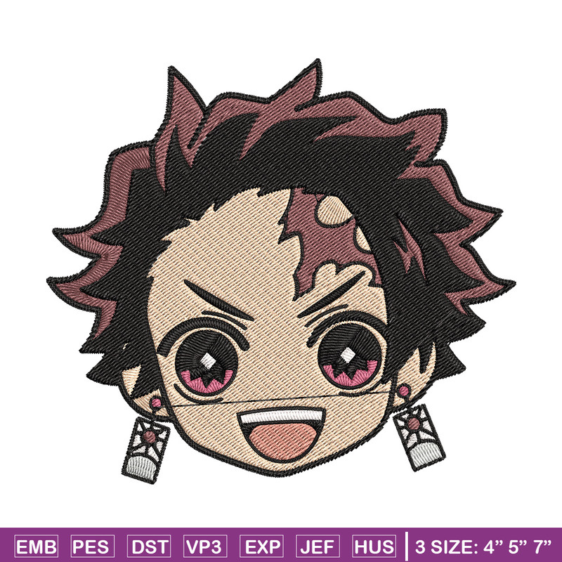 Tanjiro sticker Embroidery Design, Demon slayer Embroidery, Embroidery File, Anime Embroidery, Digital download.jpg