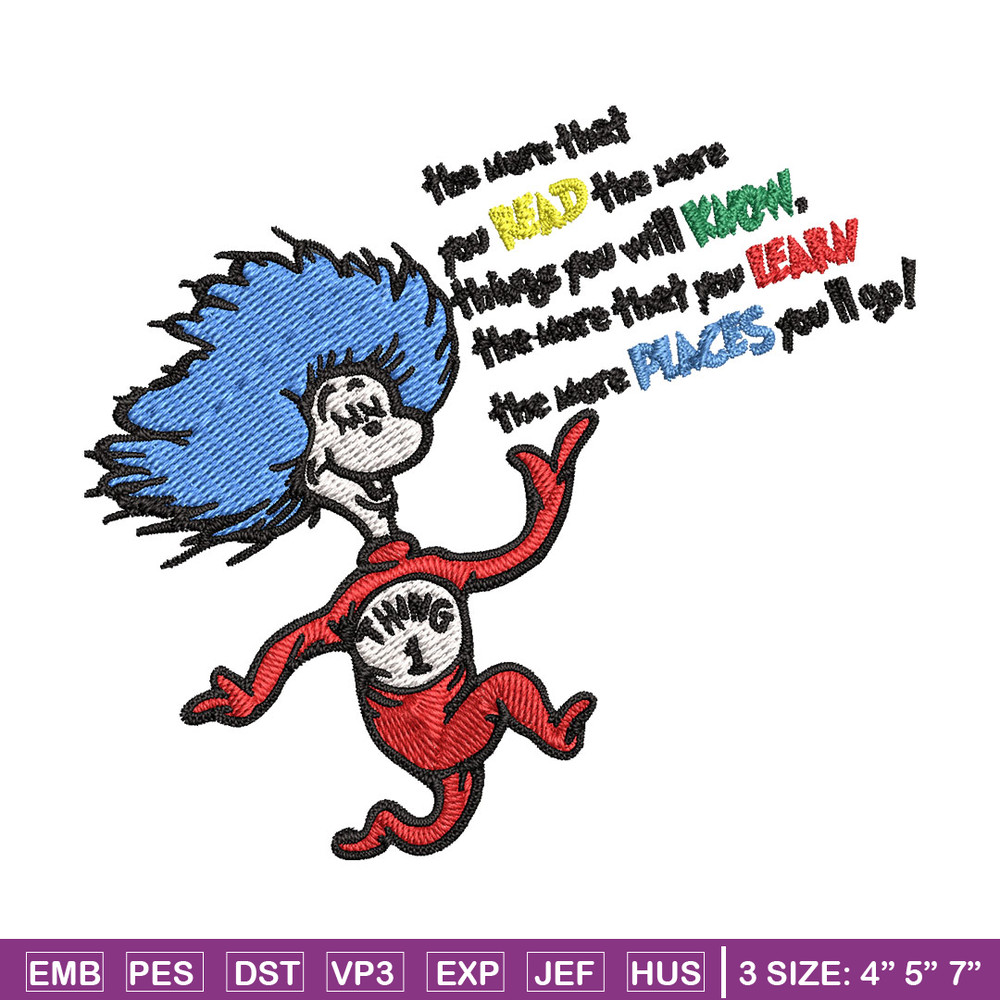 Thing One Embroidery Design, Dr seuss Embroidery, Embroidery File, logo shirt, Embroidery design, Digital download..jpg