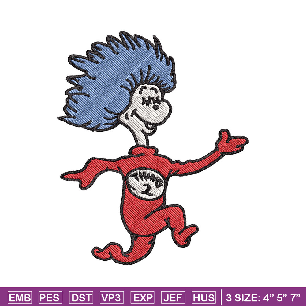 Thing Two Embroidery Design, Dr seuss Embroidery, Embroidery File, logo shirt, Embroidery design, Digital download..jpg