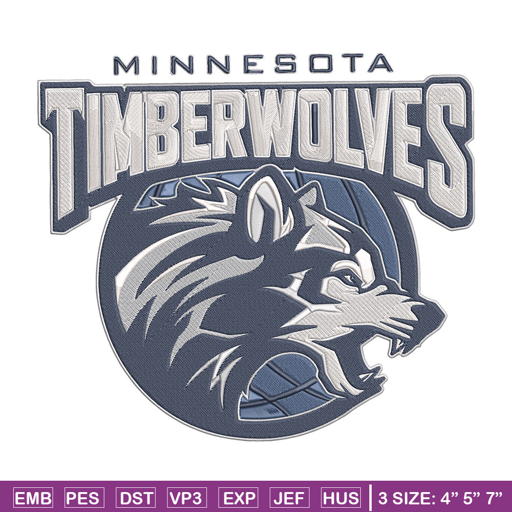 Timberwolves design embroidery design, NBA embroidery, Sport embroidery, Embroidery design, Logo sport embroidery..jpg