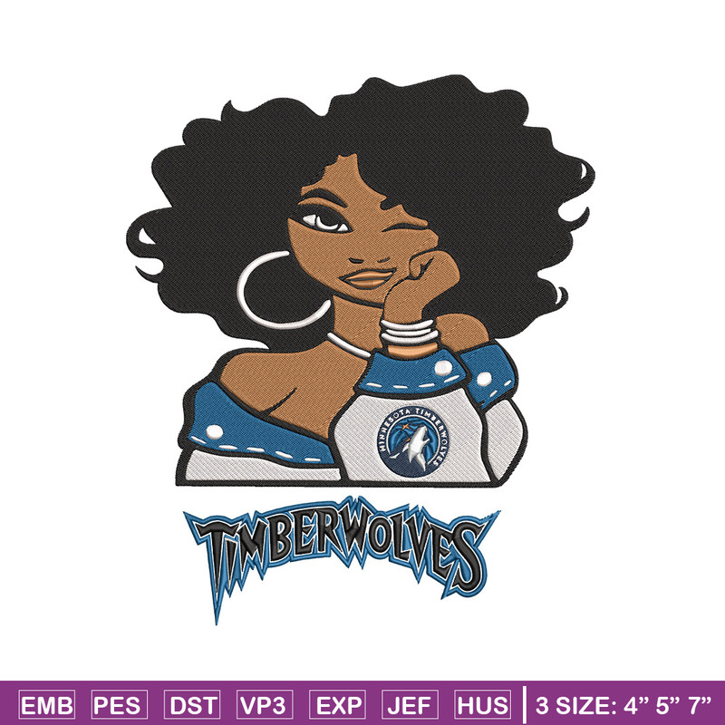 Timberwolves girl embroidery design, NBA embroidery, Sport embroidery, Embroidery design,Logo sport embroidery.jpg