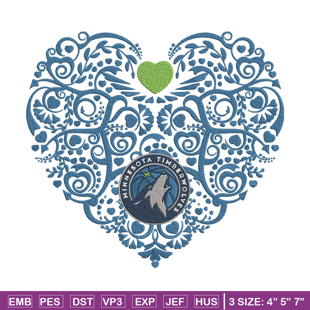 Timberwolves heart embroidery design, NBA embroidery, Sport embroidery, Embroidery design, Logo sport embroidery.jpg