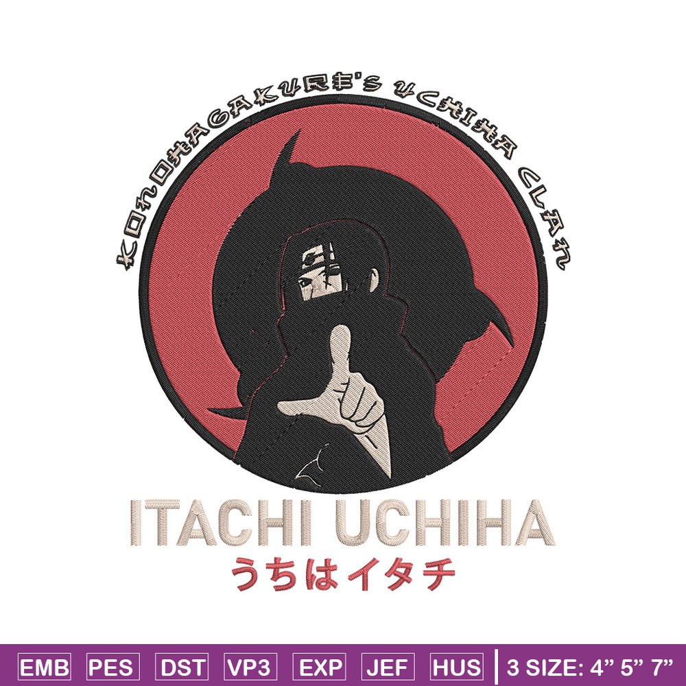 Uchiha itachi Embroidery Design, Naruto Embroidery,Embroidery File, Anime Embroidery, Anime shirt,Digital download..jpg
