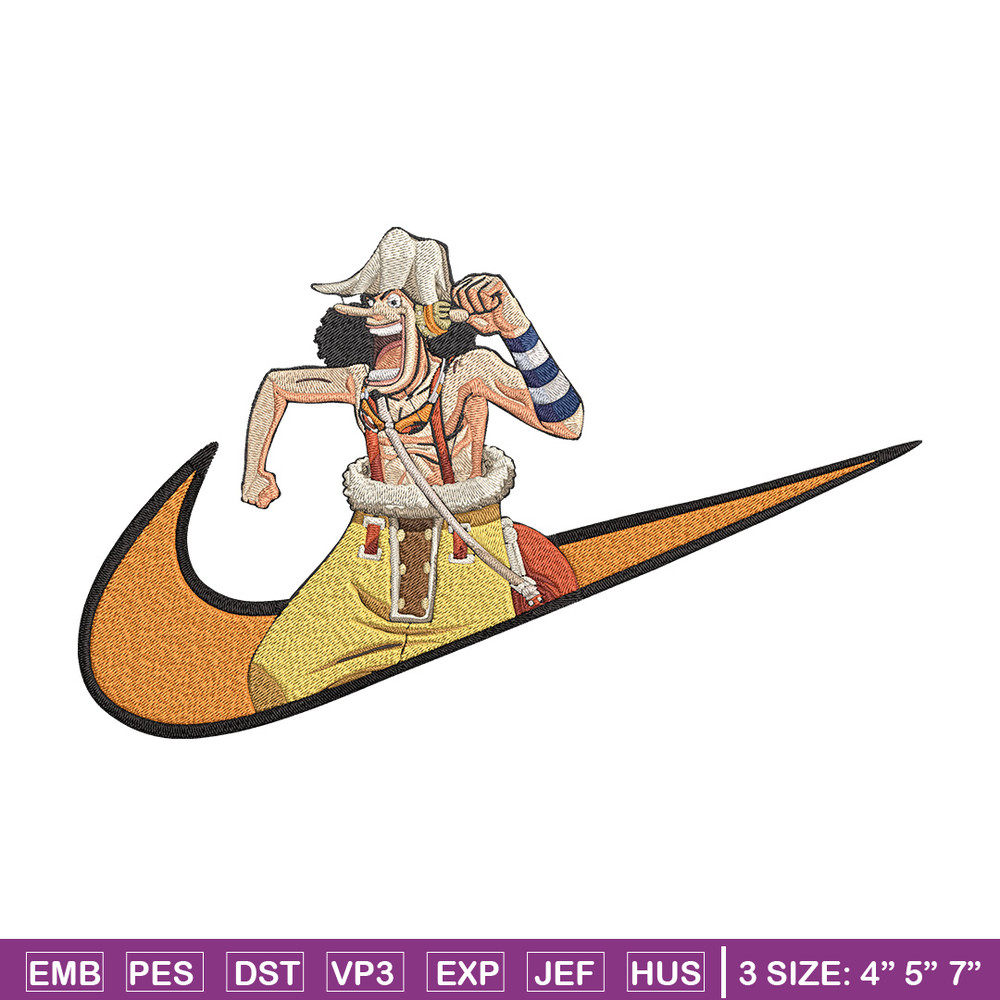 Usopp x nike Embroidery Design, One piece Embroidery, Embroidery File, Nike Embroidery, Anime shirt, Digital download.jpg