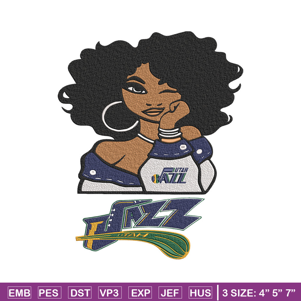 Utah Jazz girl embroidery design, NBA embroidery, Sport embroidery, Embroidery design, Logo sport embroidery.jpg