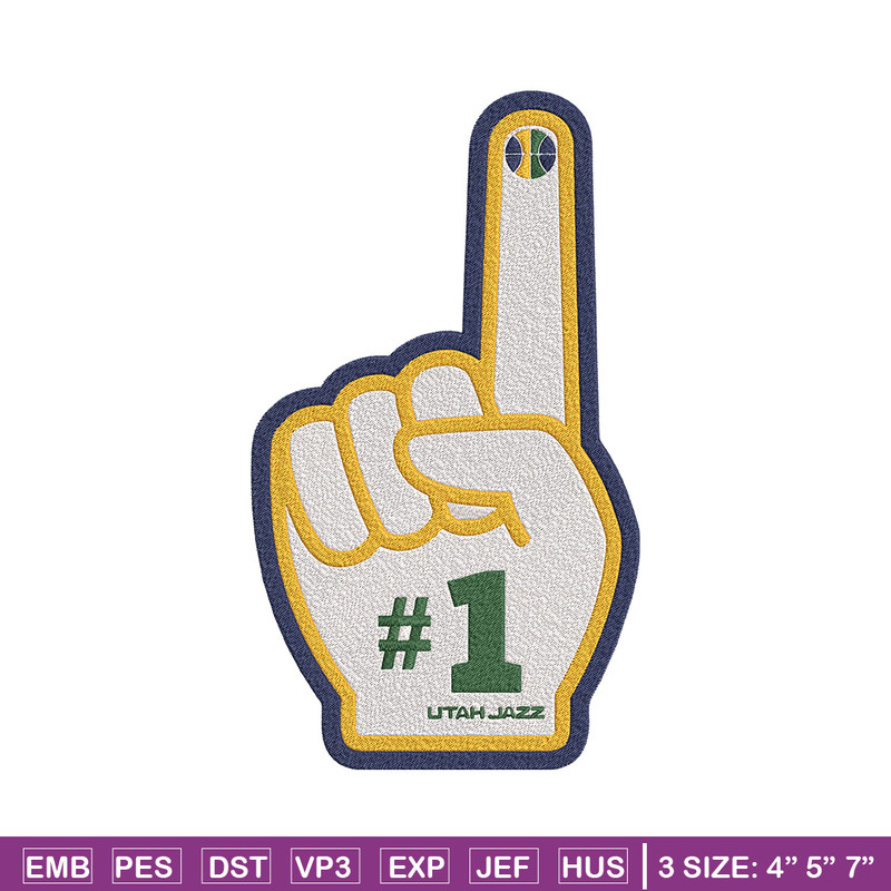 Utah Jazz no 1 embroidery design, NBA embroidery, Sport embroidery, Embroidery design, Logo sport embroidery.jpg