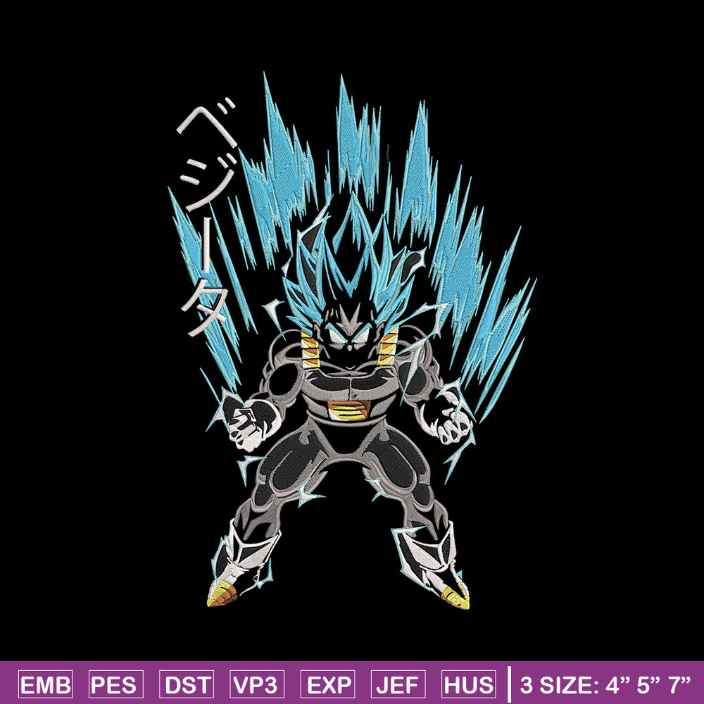 Vegeta blue Embroidery Design, Dragonball Embroidery, Embroidery File, Anime Embroidery,Anime shirt, Digital download.jpg