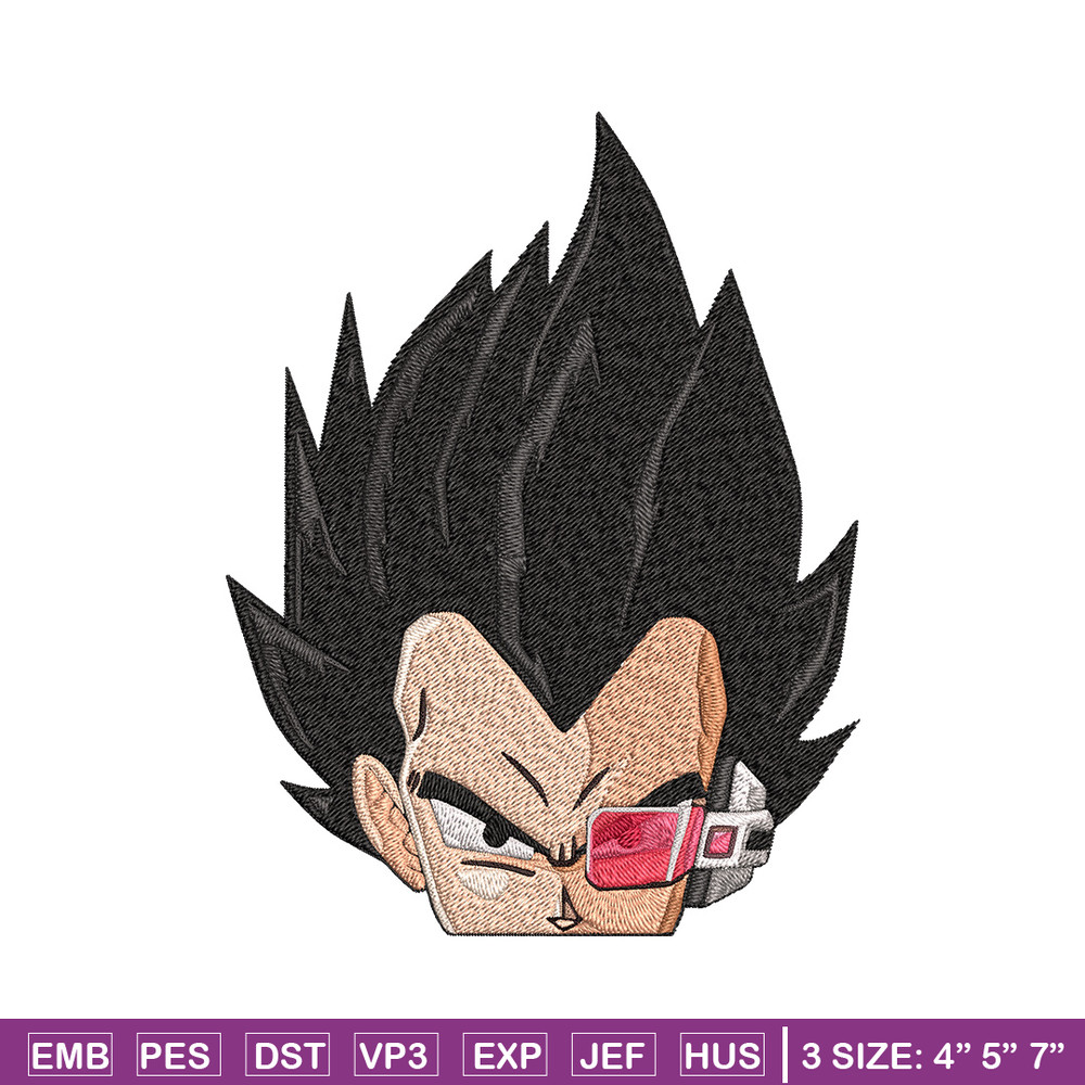 Vegeta peeker Embroidery Design, Dragonball Embroidery, Embroidery File, Anime Embroidery, Anime shirt,Digital download..jpg