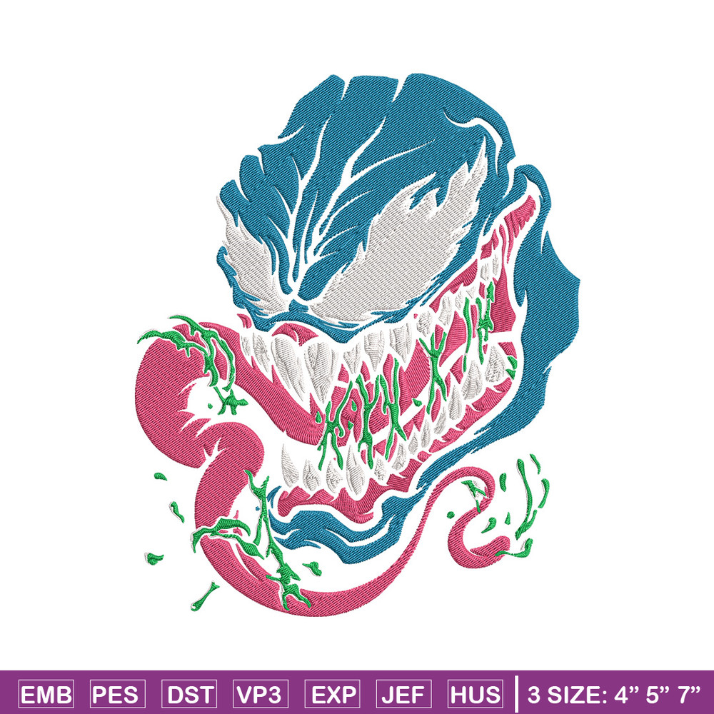 Venom face Embroidery Design, Venom Embroidery, Embroidery File, Anime Embroidery, Anime shirt, Digital download.jpg