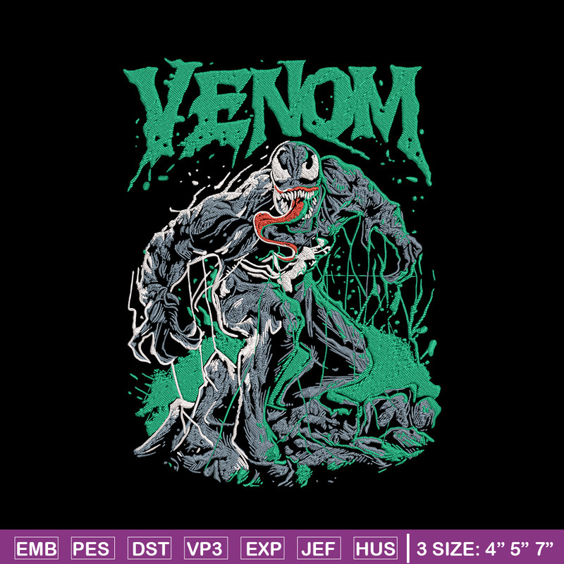 Venom poster Embroidery Design, Venom Embroidery, Embroidery File, Anime Embroidery, Anime shirt, Digital download.jpg