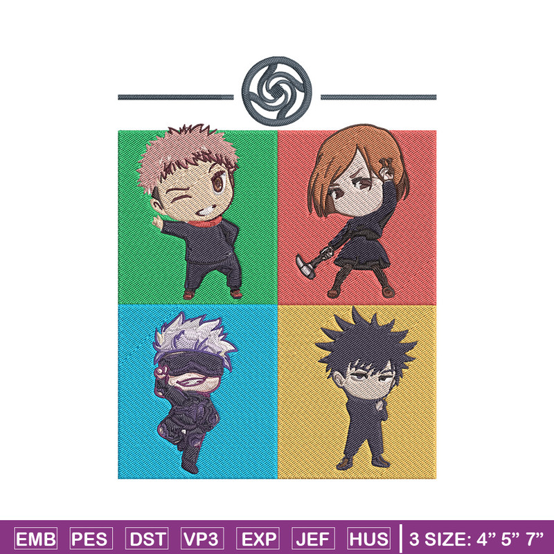 Yuji friends Embroidery Design, Jujutsu Embroidery, Embroidery File, Anime Embroidery, Anime shirt, Digital download..jpg
