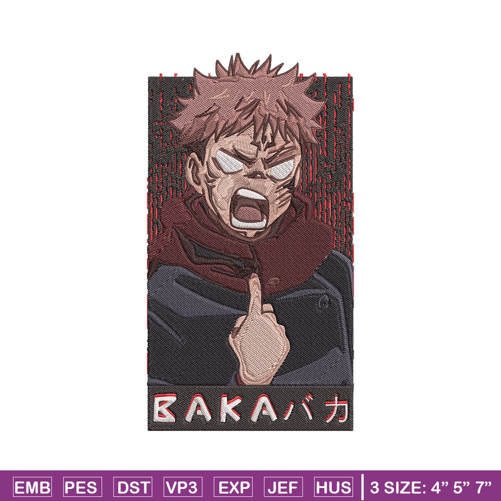 Yuji poster Embroidery Design, Jujutsu Embroidery, Embroidery File, Anime Embroidery, Anime shirt,Digital download..jpg
