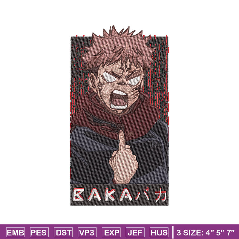 Yuji poster Embroidery Design, Jujutsu Embroidery, Embroidery File, Anime Embroidery, Anime shirt,Digital download..jpg