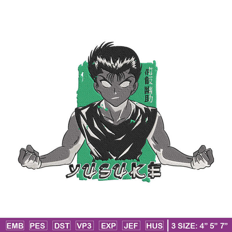 Yusuke box Embroidery Design, Yu Yu Hakusho Embroidery, Embroidery File, Anime Embroidery, Anime shirt,Digital download.jpg