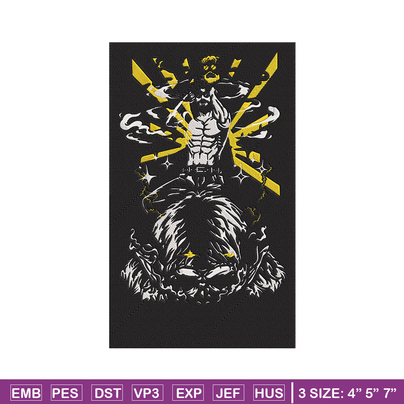 Zeke Yeager Embroidery Design, Aot Embroidery, Embroidery File, Anime Embroidery, Anime shirt, Digital download.jpg