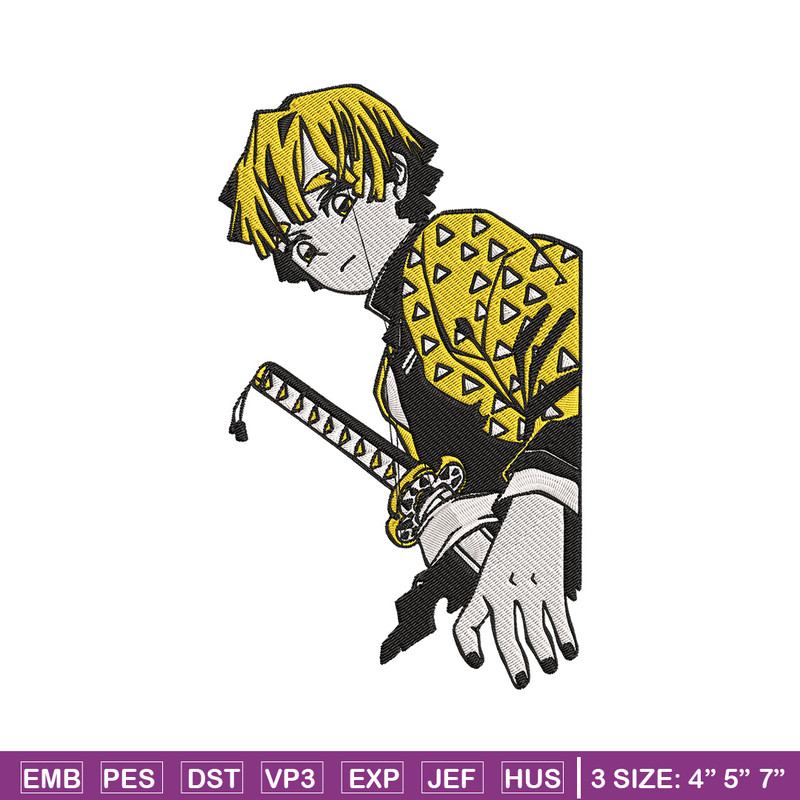 Zenitsu poster Embroidery Design,Demon slayer Embroidery, Embroidery File,Anime Embroidery,Anime shirt,Digital download.jpg