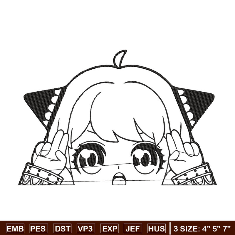 Anya cute Embroidery Design, Spy x family Embroidery, Embroidery File, Anime Embroidery, Anime shirt, Digital download.jpg